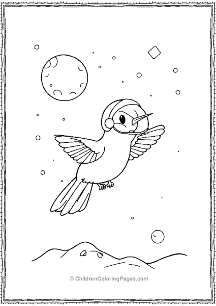 Hummingbird Exploring Space Free PDF Printable