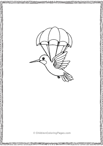 Hummingbird Floating With Parachute Free PDF Printable