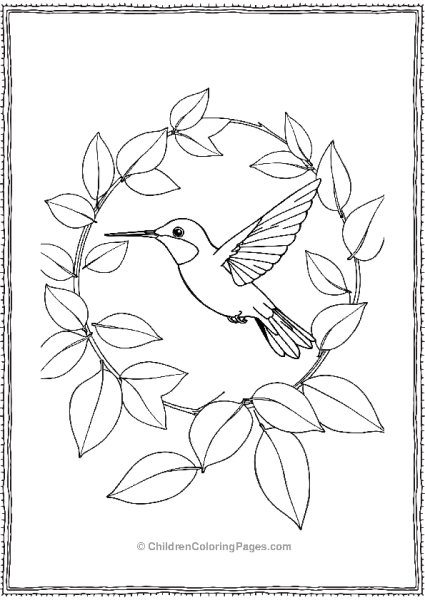 Hummingbird Flying Through A Ring Of Flowers Free PDF Printable