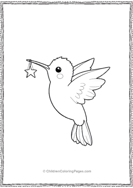 Hummingbird Holding A Tiny Star Free PDF Printable