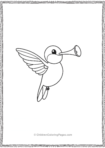 Hummingbird Playing A Tiny Trumpet Free PDF Printable