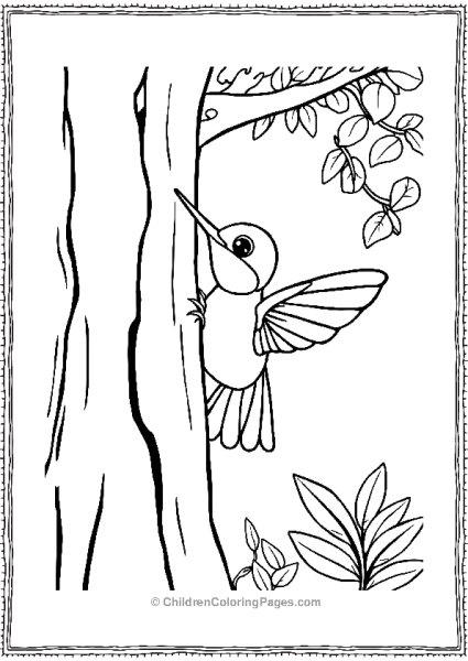 Hummingbird Playing Peekaboo Free PDF Printable