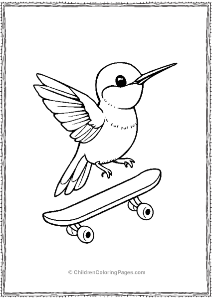 Hummingbird Riding A Skateboard Free PDF Printable