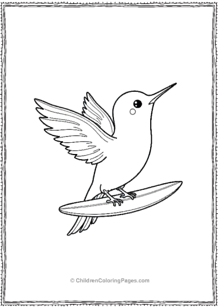 Hummingbird Riding A Small Leaf Free PDF Printable