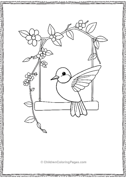 Hummingbird Sitting On A Swing Free PDF Printable