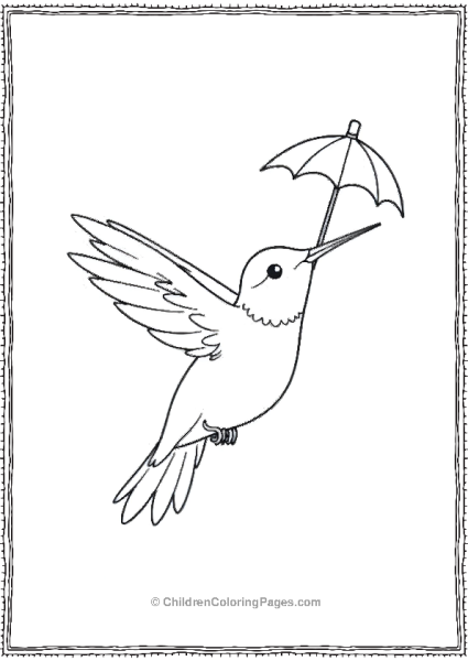 Hummingbird Spinning A Tiny Umberella Free PDF Printable