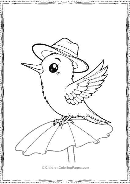 Hummingbird Wearing A Sun Hat Free PDF Printable