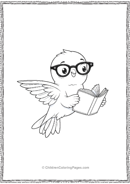 Hummingbird Wearing Glasses And Reading Free PDF Printable