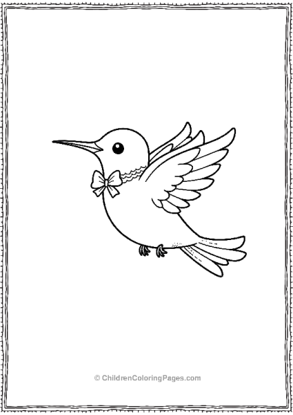 Hummingbird With A Small Bow Free PDF Printable