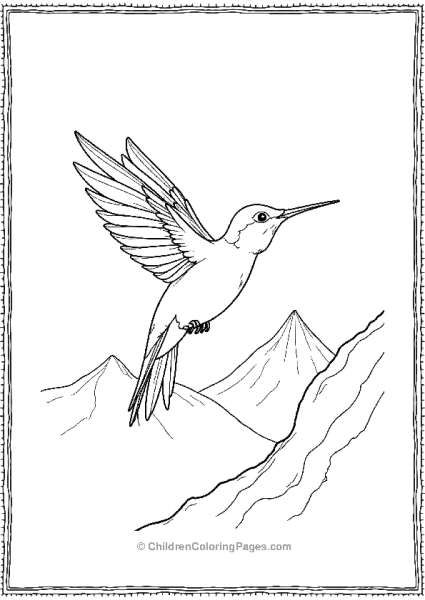 Hummingbird With Wings Spread Flying Free PDF Printable