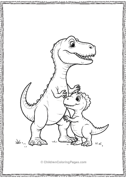 Indominus Rex And Baby Dinosaur Friend Free PDF Printable