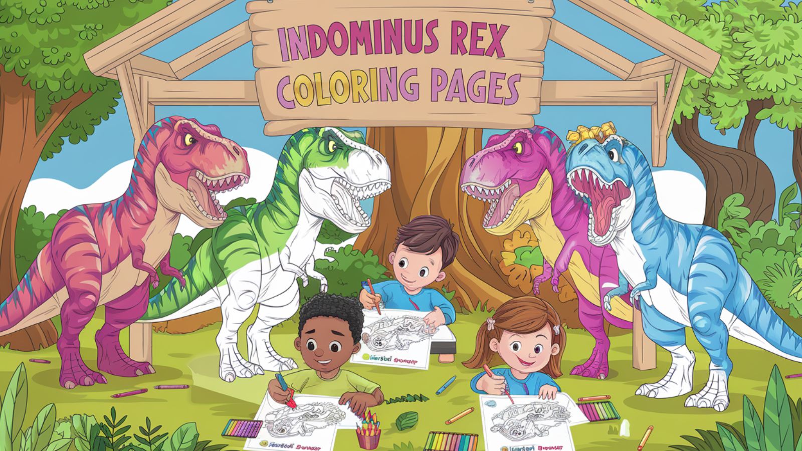 Indominus Rex Coloring Pages – Download Free PDFs For Children🦕