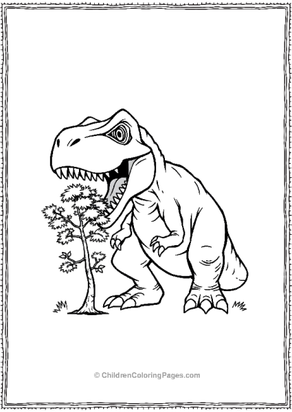 Indominus Rex Holding A Small Tree In Its Mouth Free PDF Printable