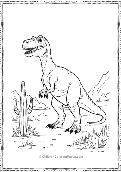 Indominus Rex In A Desert Landscape Free PDF Printable