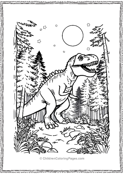 Indominus Rex In A Forest At Night Free PDF Printable