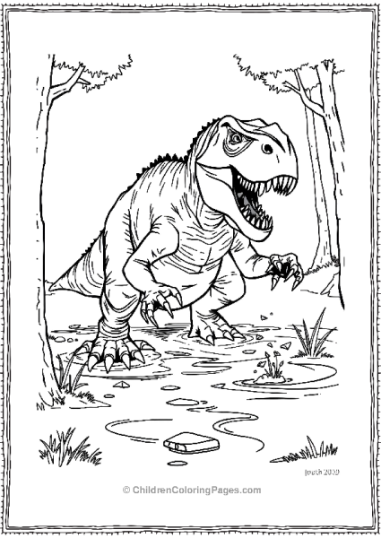 Indominus Rex In Muddy Swamp Free PDF Printable