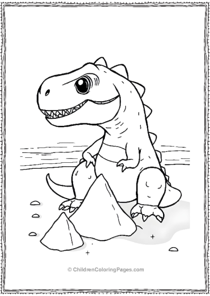 Indominus Rex Making Sandcastles On The Beach Free PDF Printable