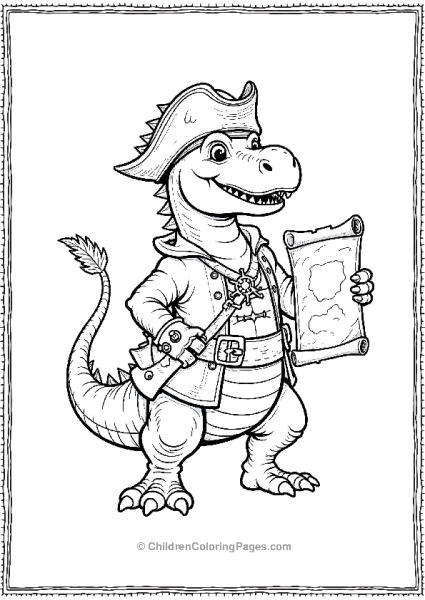 Indominus Rex Pirate With Treasure Map Free PDF Printable