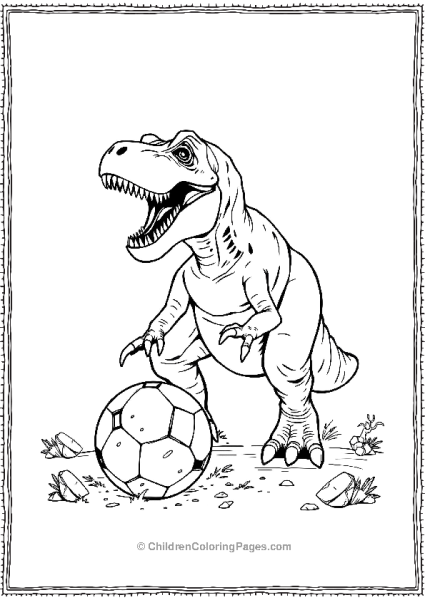 Indominus Rex Playing Soccer Free PDF Printable