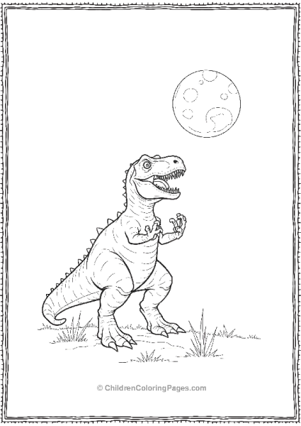 Indominus Rex Roaring At The Moon Free PDF Printable