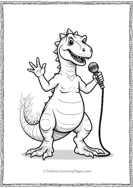 Indominus Rex Singing With A Microphone Free PDF Printable