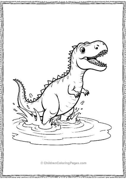 Indominus Rex Splashing In A Lake Free PDF Printable