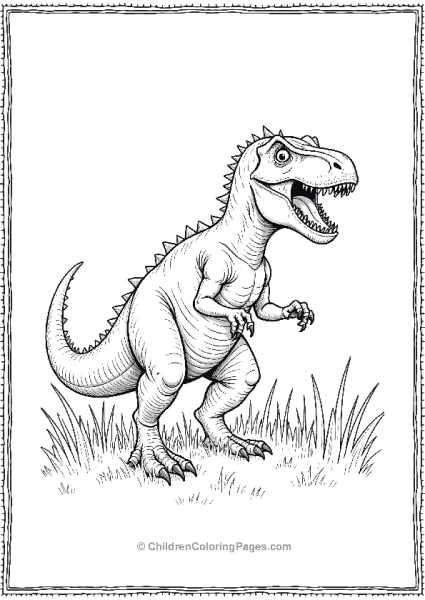 Indominus Rex Standing In Grass Free PDF Printable