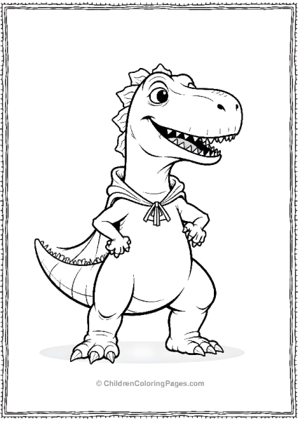 Indominus Rex Wearing A Superhero Cape Cartoon Style Free PDF Printable