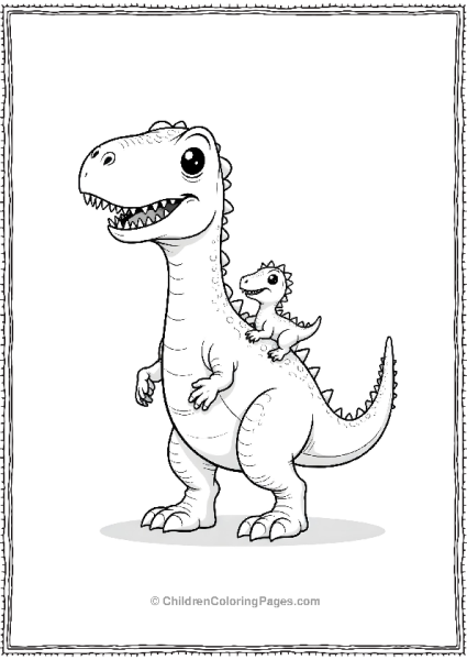 Indominus Rex With A Tiny Dinosaur On Its Back Free PDF Printable