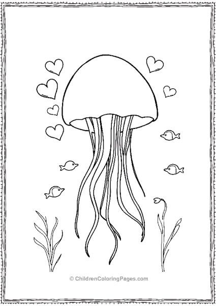 Jellyfish Blowing Hearts Free PDF Printable