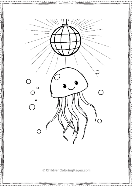 Jellyfish Dancing Under A Disco Light Free PDF Printable