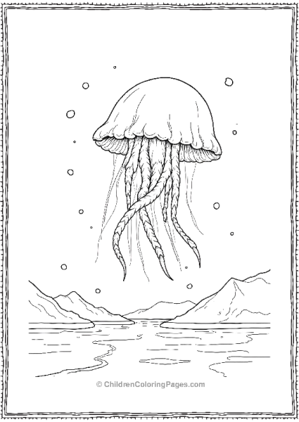 Jellyfish Drifting In Deep Calm Sea Free PDF Printable