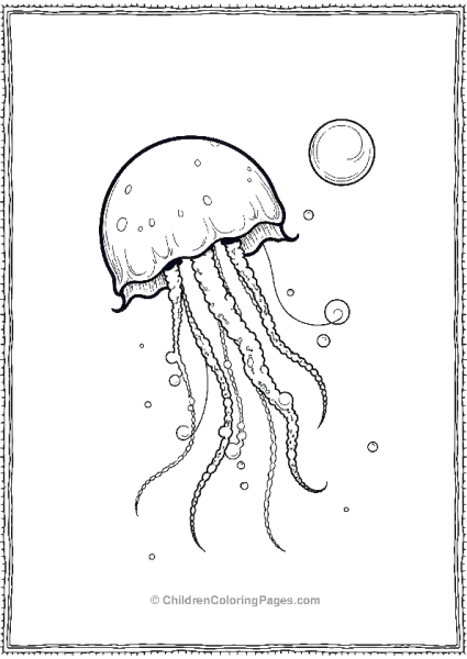 Jellyfish Floating In Ocean Free PDF Printable