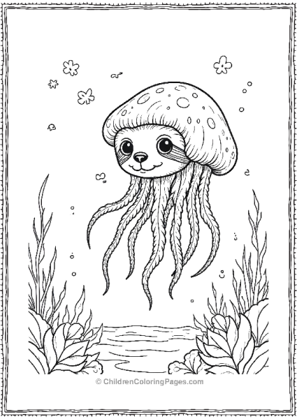 Jellyfish Floating Near The Surface Free PDF Printable