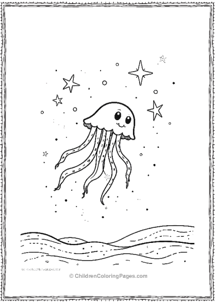 Jellyfish Floating Under The Stars Free PDF Printable