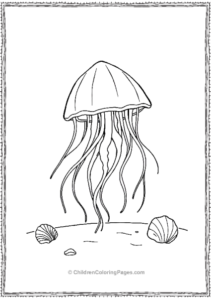 Jellyfish Gliding Over A Sandy Ocean Free PDF Printable