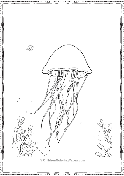 Jellyfish Glowing In Soft Deep Sea Free PDF Printable