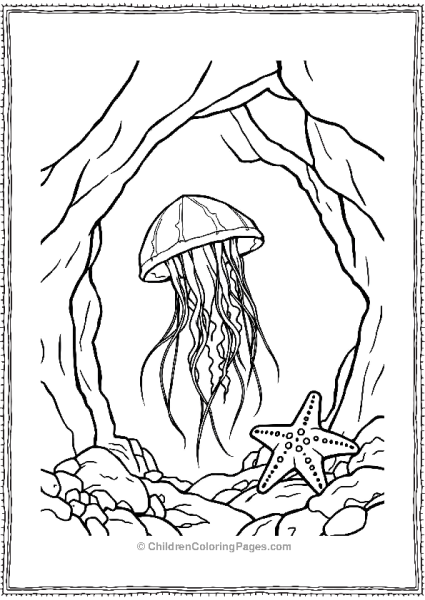 Jellyfish In Sea Cave Free PDF Printable