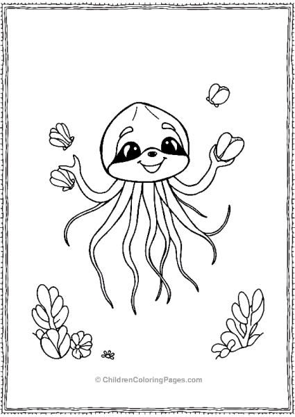 Jellyfish Juggling Seashells Free PDF Printable