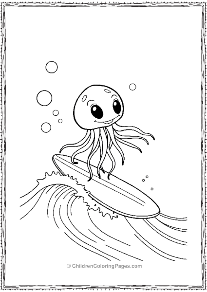 Jellyfish On Surfboard Free PDF Printable