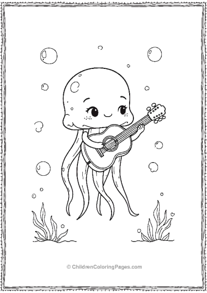 Jellyfish Playing Music Free PDF Printable