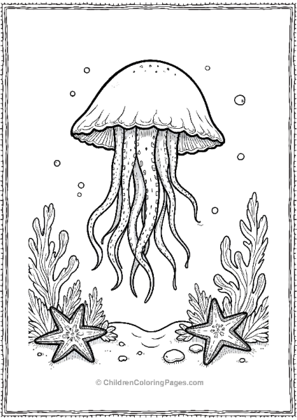 Jellyfish Surrounded By Corals Free PDF Printable