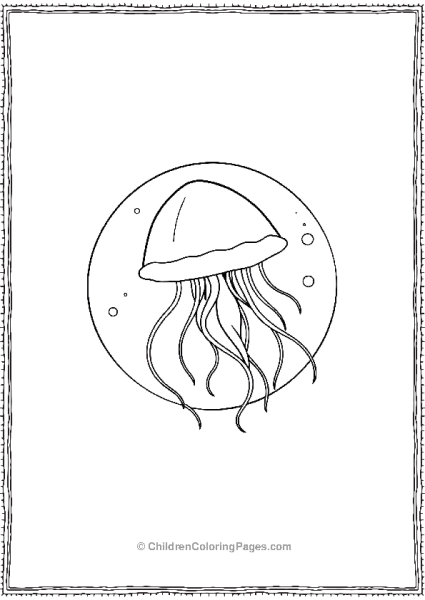 Jellyfish Swimming In A Water Circle Free PDF Printable