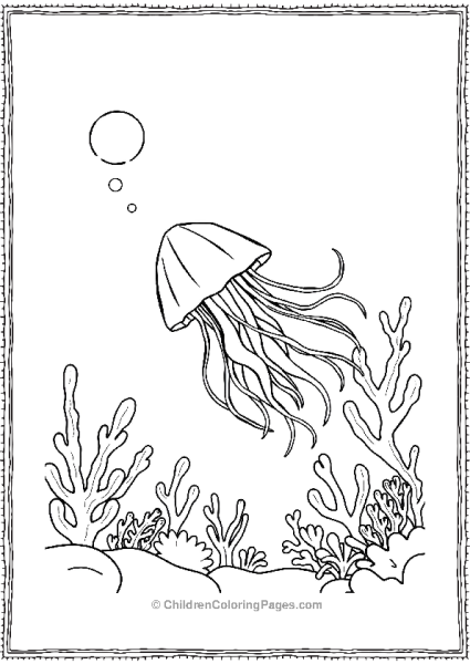 Jellyfish Swimming Through A Reef Free PDF Printable