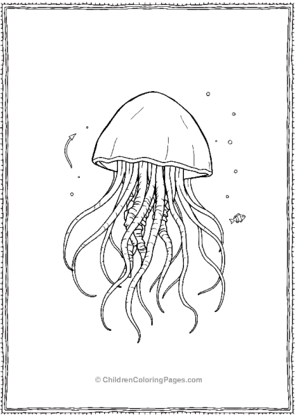 Jellyfish With Intricate Tentacles Free PDF Printable