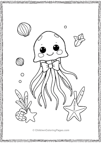 Jellyfish Wearing A Bowtie Free PDF Printable