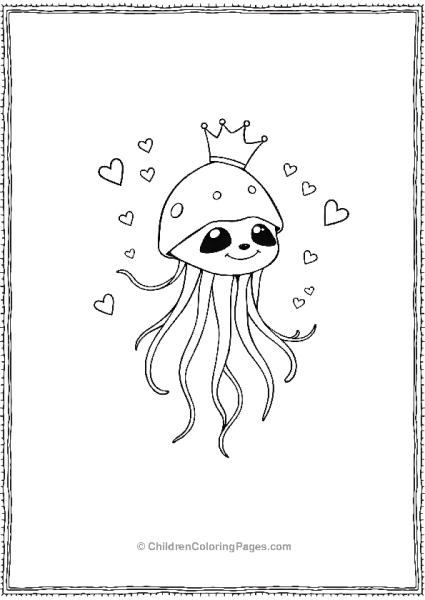 Jellyfish Wearing A Tiny Crown Free PDF Printable