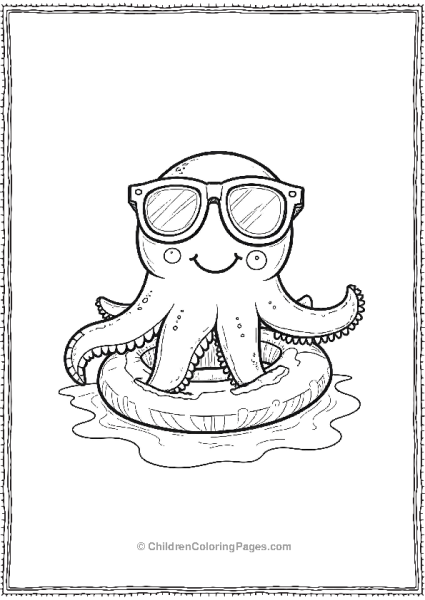 Jellyfish Wearing Sun Glasses Free PDF Printable