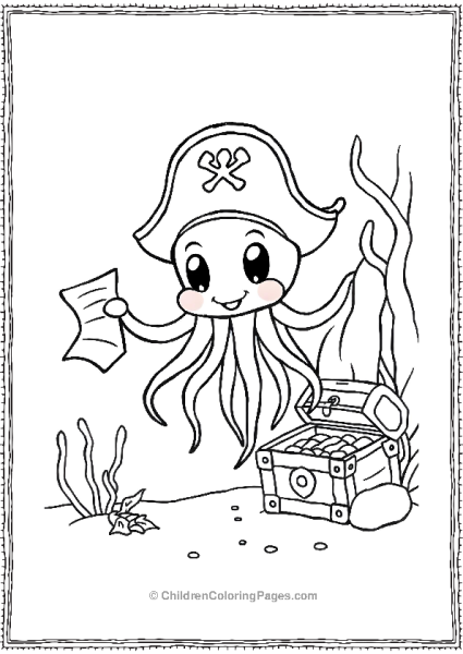 Jellyfish Wearing Tiny Pirate Hat Free PDF Printable