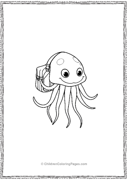 Jellyfish With A Bag Pack Free PDF Printable